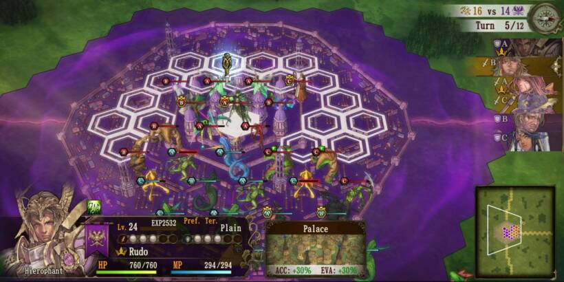 Brigandine: The Legend of Runersia - Kostenlose PS4 Demo und neue Inhalte angekündigt 2 12 Defensive AI to Guard Castle HEX 1