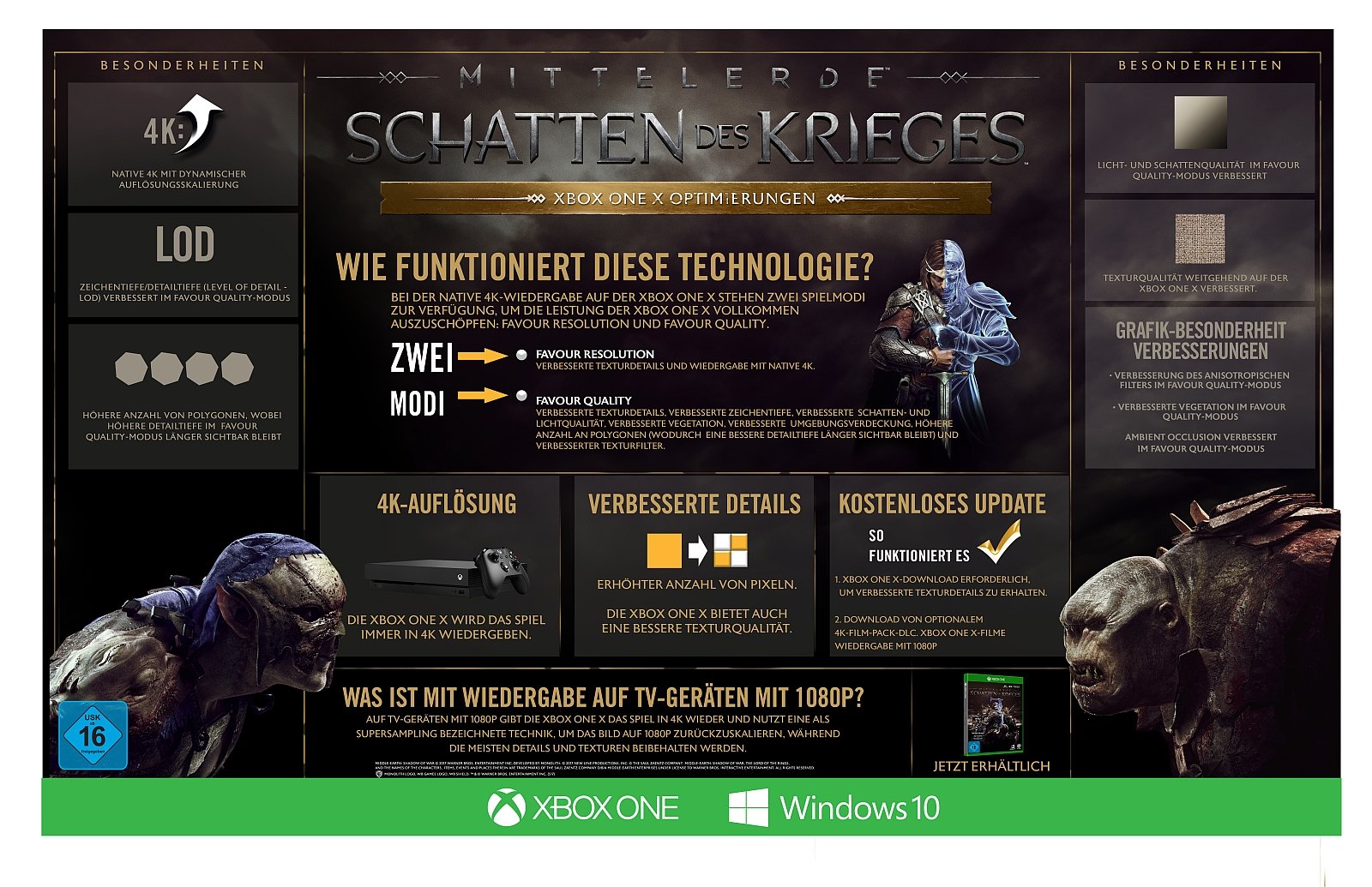 Mittelerde: Schatten des Krieges Xbox One X-Aufwertungen jetzt erhältlich