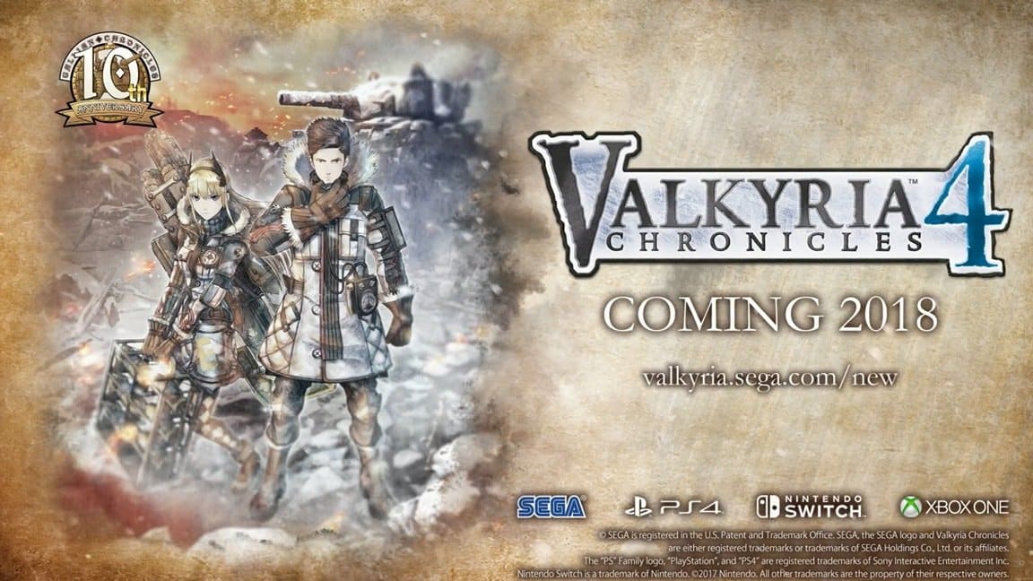 Valkyria Chronicles 4 - Ankündigungs-Trailer erschienen, kommt 2018 für PlayStation 4, Xbox One und Nintendo Switch
